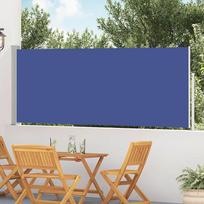 Ištraukiama šoninė kiemo pertvara, mėlynos spalvos, 120x500cm