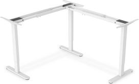 Digitus Electrically height-adjustable table frame, 90° L-shaped, triple motor, 2-step, white