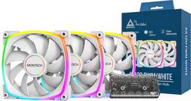 Montech AX120 PWM ARGB Fan, 3-pack, 120mm, White