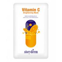Storyderm Vitamin C Brightening Mask Lakštinė skaistinanti veido kaukė su vitaminu C, 1 vnt.