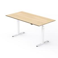Reguliuojamo aukščio stalas Easy4 baltos kojos / Ąžuolas Lindberg R20021 LN stalviršis 1600x800x25mm