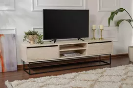 TV stovas, pabėgimas, juodas travertinas , 180 x 50 x 40 cm