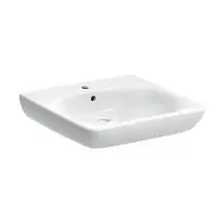 Geberit Selnova Comfort praustuvas 60x55 cm, pritaikytas neįgaliesiems, su perpildymo anga, maišytuvo skyle, baltas 502.769.00.7