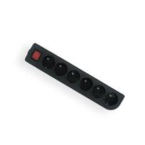 6 kištukinių lizdų prailgintuvas su jungikliu, juodas GN-60W-2