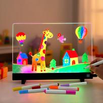 TeamBa LED piešimo lentelė vaikams su markeriais ir šablonais, RGB naktinė lempa, USB