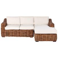 Lauko baldų komplektas Beliani Sodo kampinė sofa 3 asmenims BRIATICO Kairinė, natūralus ratanas