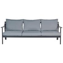 Lauko baldų komplektas Beliani 3 vietų sodo sofa KIATO metalinė tamsiai pilka