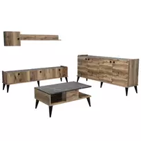 Svetainės baldų komplektas, Hanah Home, Riešutas Marmuras, 180 x 49 x 35, cm