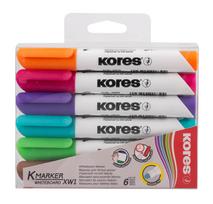 Žymekliai baltai lentai KORES XW1, 6 spalvų rinkinys