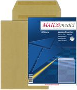 Elepa - rössler kuvert Versandtaschen C4 , ohne Fenster, selbstklebend, 90 g/qm, braun, 50 Stück (30002518)