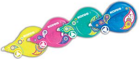 Kores Einweg-Korrekturroller Scooter Paisley, sortiert 4,2 mm x 8 m, Räder geführt für genaue Korrekturen, - 10 Stück (KR84931)