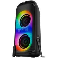SVEN Speaker PS-1050, black (200W, TWS, Bluetooth, FM, USB, microSD, LED display, 7200mAh)