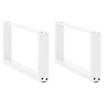 Kavos staliuko kojos u formos 2 vnt baltos 70x(30-31) cm