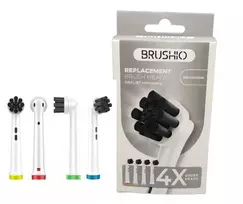Brushio Charcoal clean keičiamosios šepetėlio galvutės, suderinamos su „Braun Oral-B“ šepetėliais besisukančiomis galvutėmis