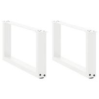 Kavos staliuko kojelės u formos 2 vnt baltos 60x(30-31) cm