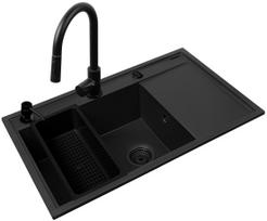 K komplektas PYRAMIS CAMEA (79X50) 1B 1D L kriauklė + IDEA BLACK EDITION maišytuvas