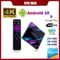 H96 MAX RK3318 Smart TV Box Android 10 4G 64GB 32G 4K Wifi BT medijos grotuvas H96MAX TVBOX Android10 priedėlis 2GB 16GB EU Plug (2 & 16GB)