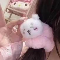 Chiikawa Plush Hair Tie Cute Cartoon Ponytail Holder Kawaii Little Eight Hair Scrunchie Girls Sweet Daily Hair Accessories