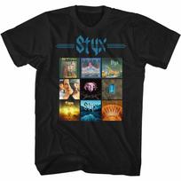 Styx Many Albums Black Adult T-Shirt Unisex T-Shirt XXL