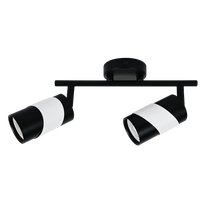 Kryptinis šviestuvas BALTIK GAISMA PRD-G0019-2, S-BK S-WH, 2 x GU10, 265x55x195 mm, baltos juodos sp