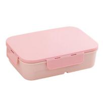 Bento Box Large Capacity 3 Compartments Reusable Lunch Box Containers Double-Layer rožinė