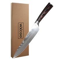 Virtuvės peilis 8 colių nerūdijančio plieno virėjo peilis Premium 7Cr17 šaldytos mėsos pjaustyklės medinė rankena 1pc knife.. beige