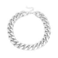 Unisex Thick Link Chain trumpas karoliai Hip Hop Party Club Statement papuošalai Dovana sidabras