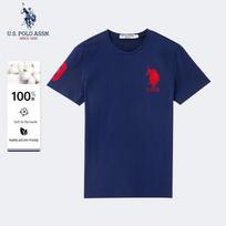 JAV. POLO ASSN.. Vyriški marškinėliai trumpomis rankovėmis iš grynos medvilnės L juoda
