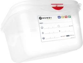 Hendi GN 1/6 maisto indas su dangteliu su etikete 2,6 l 176x162x150 mm