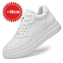 Aukštį didinantys batai vyrams 6 8 10cm Nematomi pakylantys sportbačiai Baltos odos Sportiniai Zapatillas De Hombre Didelis dydis 46 40