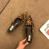 Naujos Smailianosės Mules Madingos Leopardinio Rašto Moteriškos Šlepetės Laisvalaikio Moteriški Batai Moteriški Žemi Kulniukai Elegantiški Moteriški Lauko Šlepetės 39 tamsi chaki spalva
