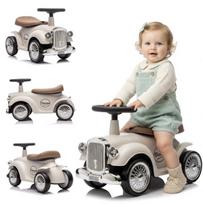 Sun Baby retro lenktyninis stumdukas/vaikštynė 12m+, ecru, EVA ratai, daiktadėžė, Sun Baby retro lenktyninis stumdukas/vaikštynė 12m+, ecru, EVA ratai, daiktadėžė