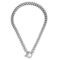 Nerūdijančio plieno OT jungiklio užsegimas Stambios grandinės karoliai Vyrams Moterims Hip Hop Stambus Choker karoliai Vyriški papuošalai Dovana 60cm gray