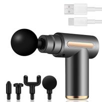 Portable Fascial Gun Electric Muscle Massage Gun Sports Fitness Relaxation LED Touch Screen 4 Massage Heads For Whole Body pilka spalva