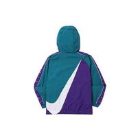 Nike NSW Big Swoosh Half-Zip Hoodie Jacket With Taping Men Outerwear Blue Green CD0420-381 XL