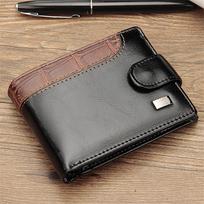 „Baellerry“ vyriškos dirbtinės odos piniginės Bifold kortelių laikiklis Vintage piniginė Piniginė Verslo dovanos 11.5cm*8.5cm*2cm juoda