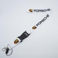 Dirželis Raktų pakabukas Automobilio logotipas Darbo kortelė Kaklo dirželis Raktų pakabukas Porsche 918 911 718 Taycan Panamera Cayenne Boxster Cayman juoda