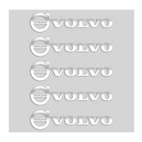 5 vnt. Aliuminio Metaliniai Automobilio Stiliaus Ženkliukų Lipdukai Volvo Polestar AWD V50 S60 XC60 S40 XC40 XC90 V60 S80 S90 V90 V70 T6 V40 S70 sidabras