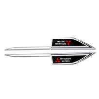 2Pcs Car Fender Side Blade Badge Car Body Protective Sticker for Mitsubishi Lancer 9 EX Outlander 3 ASX L200 Eclipse juoda