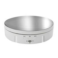 360 laipsnių kampu elektrinis besisukantis patefonas USB įkrovimas, besisukantis ekrano stovas 3 greičiai, reguliuojamas fotografijai, papuošalų laikrodžių kolekcionieriams Type 2 juoda