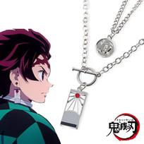 Demon Slayer Peripheral Kamado Tanjirou Necklace Figure Creative Sweater Chain Cartoon Anime Girls Holiday Gift Fashion