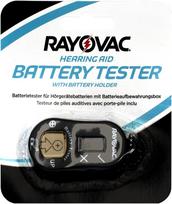 Rayovac elektroninis klausos aparatų baterijų testeris su pakabuku