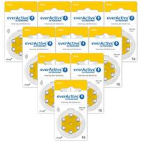 Everactive Ultrasonic 10 klausos aparatų baterijos PR70, 60 vnt.