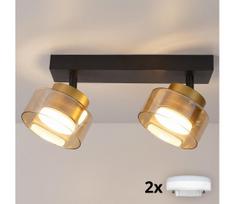 Brilagi - LED kryptinis šviestuvas AURA LUX 2xGX53/30W/230V juodas/auksinis