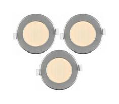 Komplektas 3 vnt. LED vonios įleidžiamųjų šviestuvų LED/6W/230V IP44, sidabro spalvos