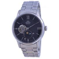 Atnaujintas Orient Classic Sun & Moon Open Heart Automatinis vyriškas laikrodis RA-AS0008B10B juoda