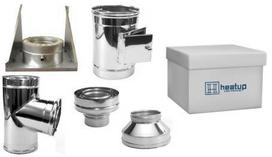 Izoliuotų dūmtraukių priedų komplektas HEATUP DW25, DN150/200, nerūd. plieno