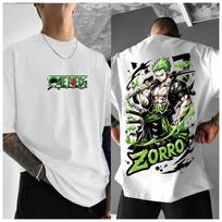 ONE PIECE Aksesuarai Zoro Dydelio Spaudinio Vyriški Gatvės Stiliaus Marškinėliai Vasariniai Laisvalaikio Medvilniniai Kvėpuojantys Laisvalaikio Viršutiniai Drabužiai 4XL