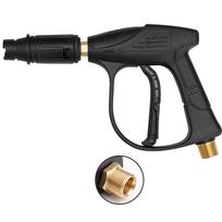 Trumpas aukšto slėgio plovimo pistoletas Aukšto slėgio vandens rankena putų purkštuvui Automobilių plovimas 22*1,5 mm sriegis 22X1.5mm Screw Thread juoda