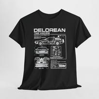 Vyriški marškinėliai „Back to the Future“ DeLorean brėžinys - Laiko mašinos techninis meno kūrinys Unisex marškinėliai XXL